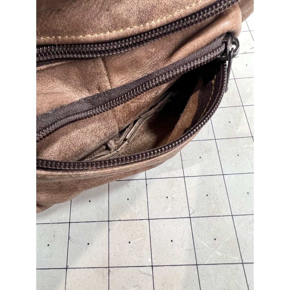 Vintage Brown Genuine Leather Fanny Pack Adjustable Strap Multiple Pockets - Picture 3 of 10